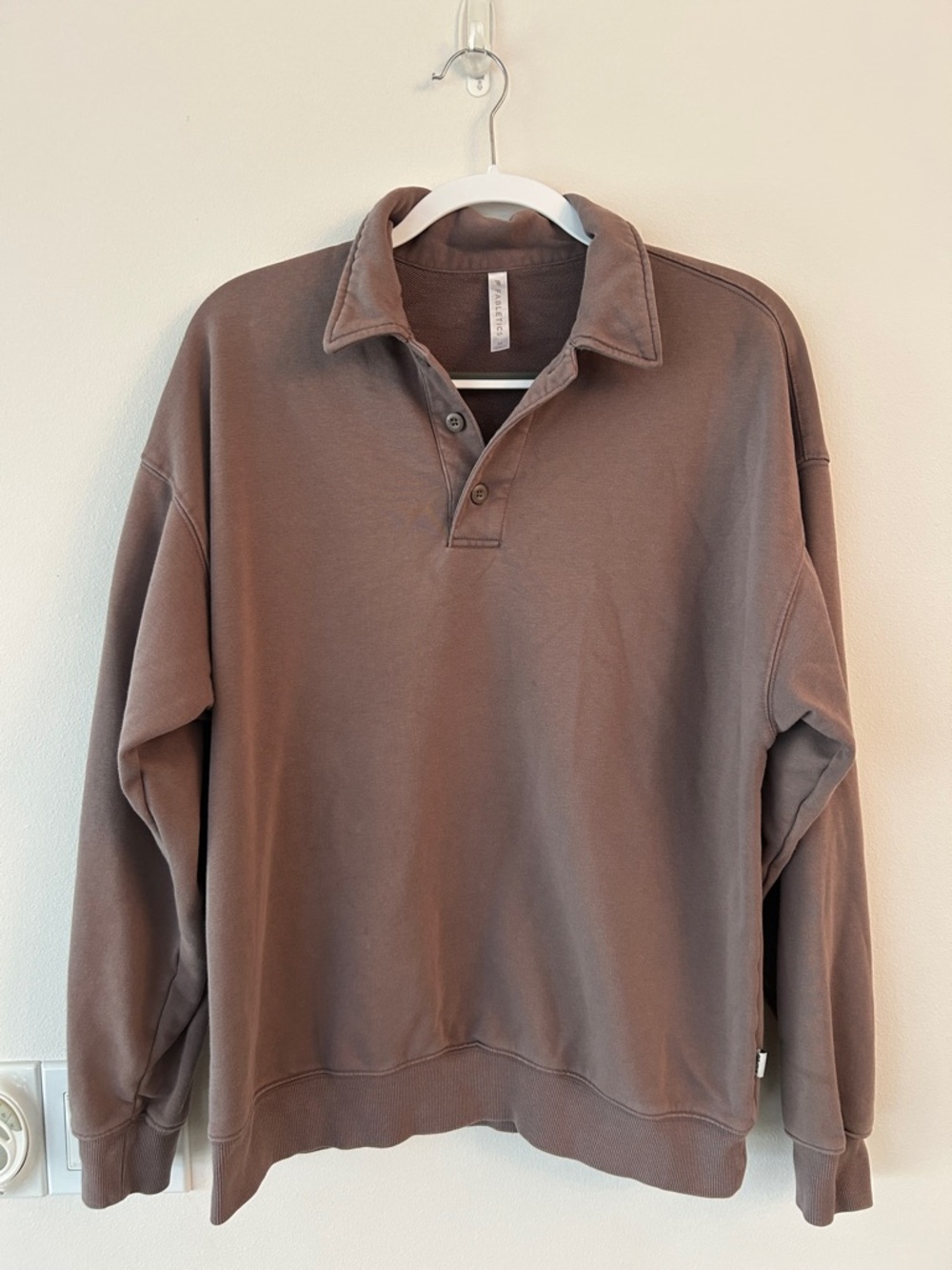 Fabletics Casual Long-Sleeve Polo Sweatshirt - Brown